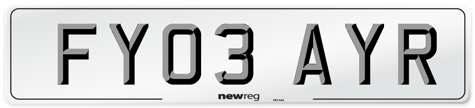 FY03 AYR Number Plate from New Reg